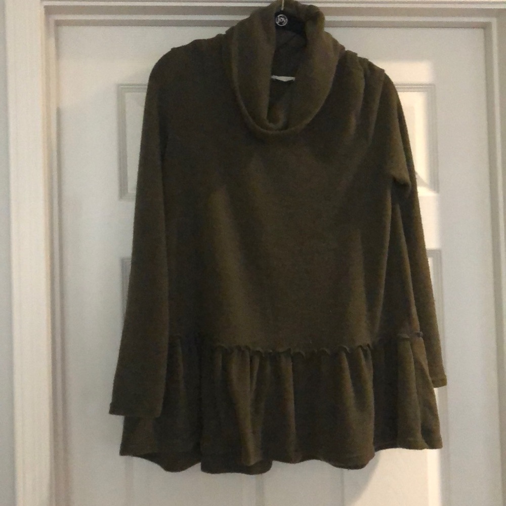 Peplum cowlneck sweater